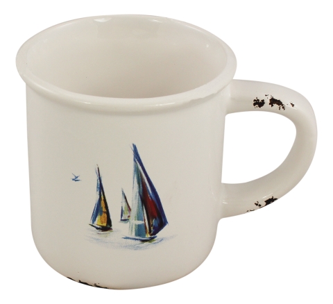 Becher mit Henkel - Boote-Design