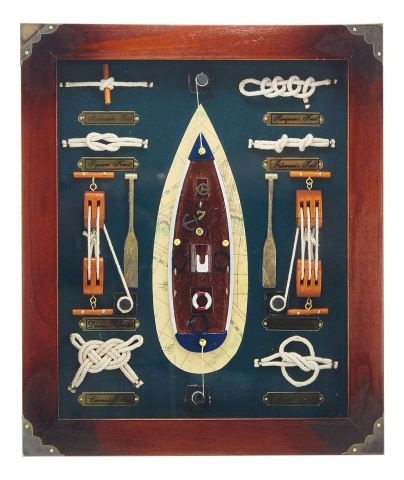 Knotentafel hinter Glas