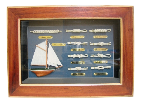 Knotentafel hinter Glas