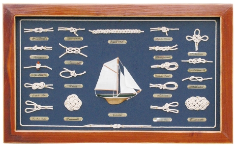 Knotentafel hinter Glas