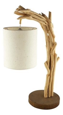 Treibholz-Leuchte mit Schirm