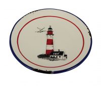 Plate with lighthouse design