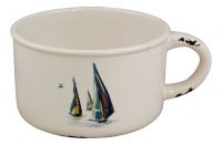 Pot with handle with boat design