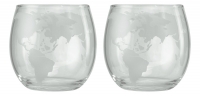 Glasses with frosted world map