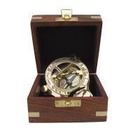 Sundial-Compass in wood box